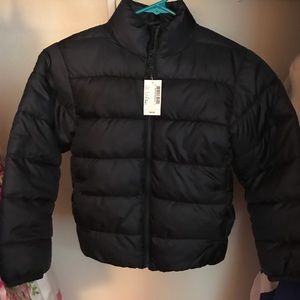 Girls Navy Puffer Coat